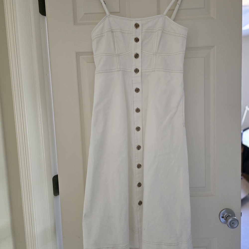 Universal Thread White Button-Front Midi Dress